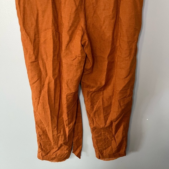NWT American Eagle Linen Blend Pants With Belt - Pumpkin Spice - Picture 7 of 10